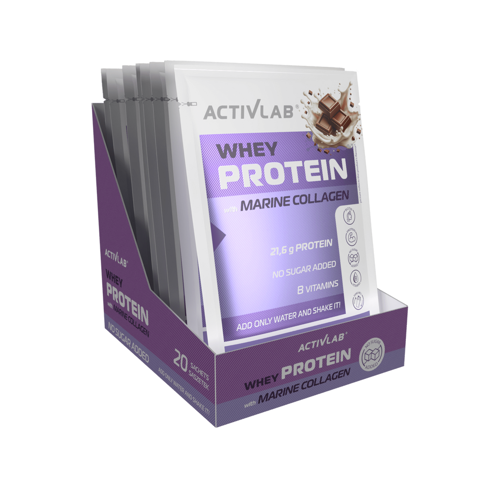 Опт Activlab Whey Protein with Marine Collagen 20x30 g Milk Chocolate 12928 фотография